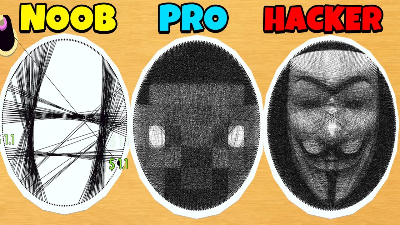 NOOB vs PRO vs HACKER - String Art