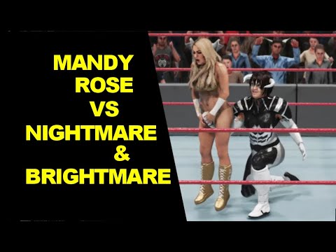 WWE 2K19 Mandy Rose vs Nightmare & Brightmare - 2 on 1 Iron Match