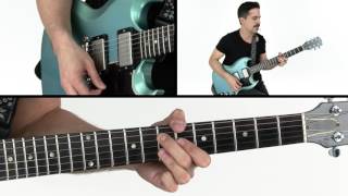 Blues Rhythm Guitar Lesson - Rock You Performance - Corey Congilio