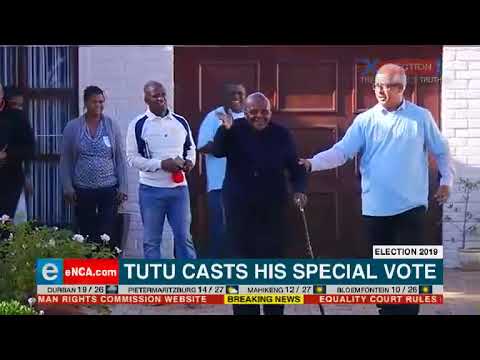 Desmond Tutu casts his special vote
