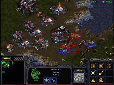 StarCraft: Brood War - 1 Terran vs 5 Protoss & 2 Zerg ( vs 7 computers ) - Map: Big Game Hunters