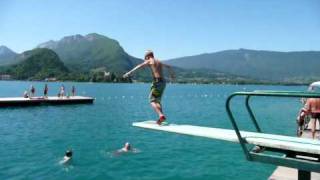 preview picture of video 'Lake Annecy Talloires Spring board'