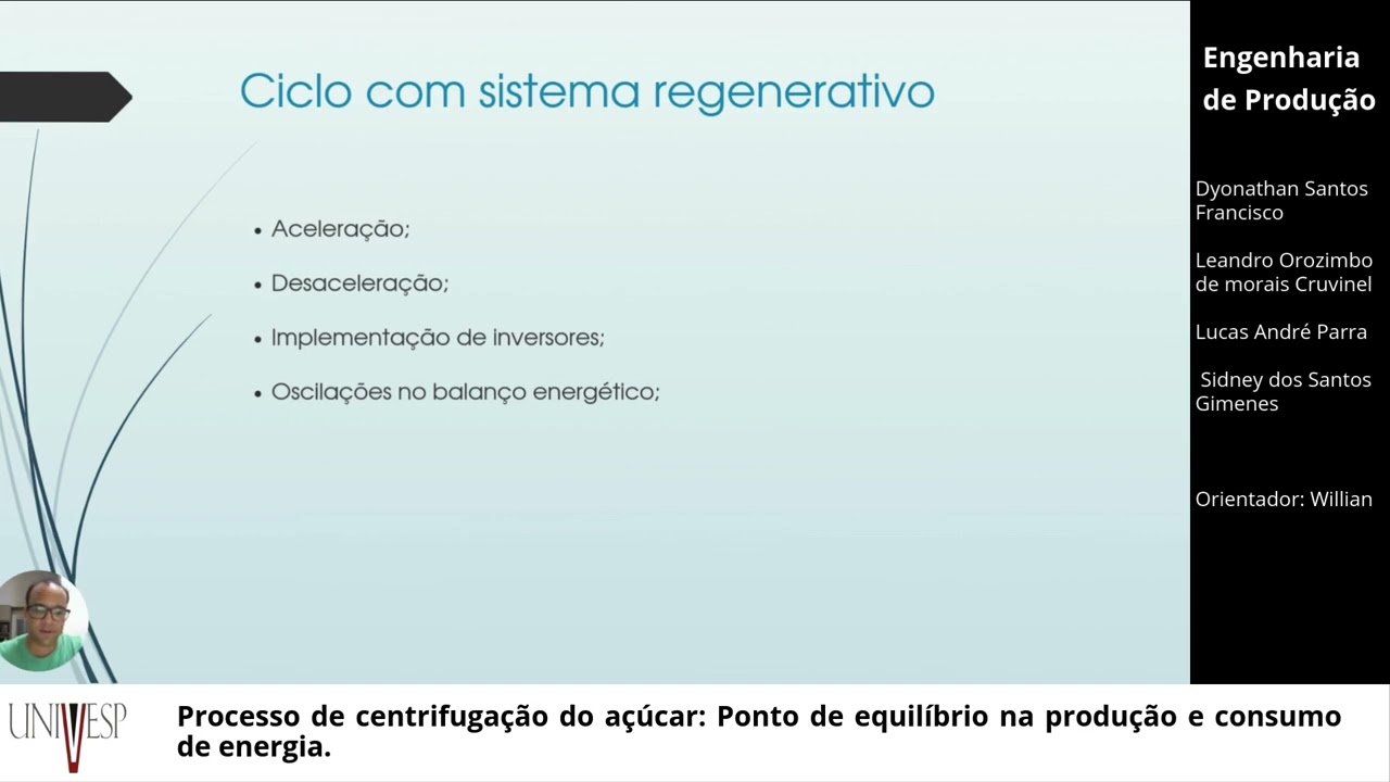Processo de centrifugação do açúcar: Ponto de equilíbrio na produção e consumo de energia.