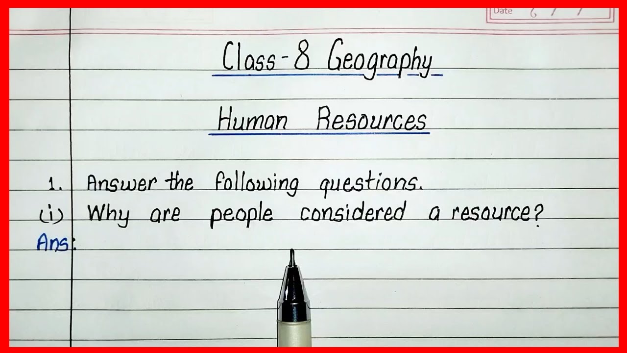 human resources class 8 question answer | class 8 geography ch 5 question answer |