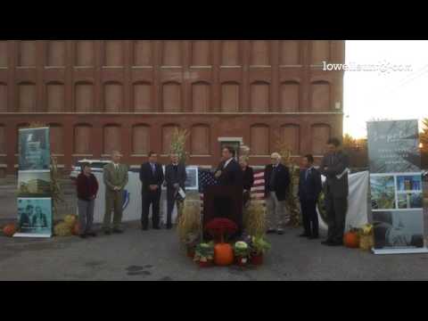 Developer Sal Lupoli at announcement Thursday of $2M state infrastructure grant to help Thorndike Ex