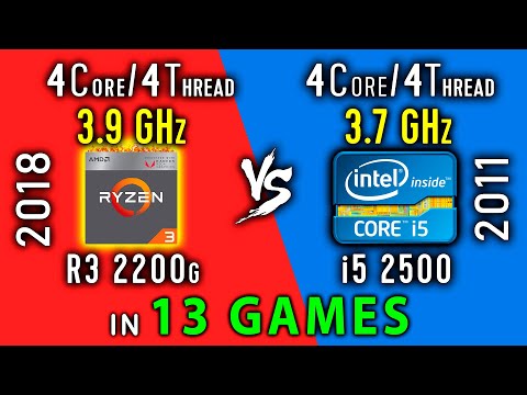 Ryzen 3 2200G OC 3.9 GHz vs i5 2500 3.7 GHz Test in 13 Games | i5 2500 vs R3 2200G
