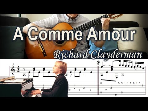 A Comme Amour (가을의 속삭임) / Richard Clayderman -  Fingerstyle Guitar | TAB