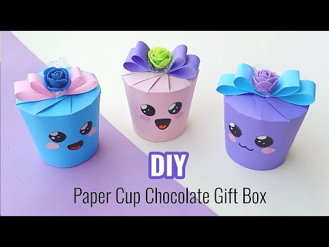 Cute gifts idea for kids || Chocolate gifts packet tutorial || DIY - PAPER CUP CHOCOLATE GIFT BOX