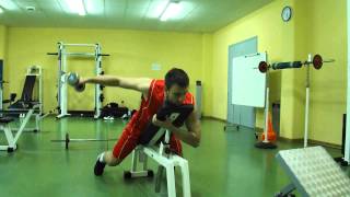 Dumbell Lying One-Arm Rear Lateral Raise exercise video thumbnail