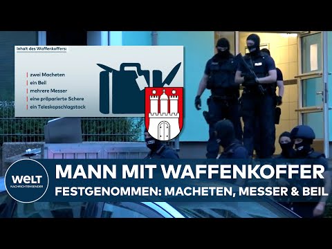 Video Thumbnail: HAMBURG: MANN MIT WAFFENKOFFER festgenommen - Polizei-Großaufgebot bei Hausdurchsuchung