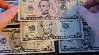 Collectible $5 Dollar Bills 2001 mint condition $$$$$