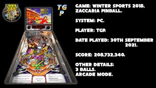 Winter Sports 2018 - Zaccaria Pinball - Arcade mode, 3 balls - 208,732,340 points.