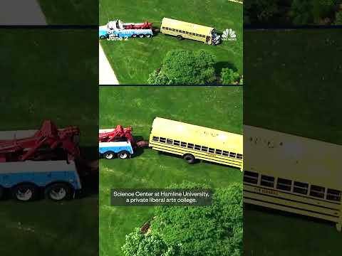 Minnesota school bus crashes into university building