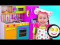 Alice Pretend Princess & playing in Restaurant with Kitchen Toys Alice Pretend Princess & playing in Restaurant with Kitchen Toys