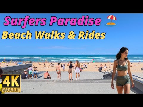 4K Beach Walk & Scooter Ride – Surfers Paradise Gold Coast 🌴 Australia