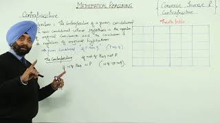 ICSE CLASS 11 l MATH l MATHEMATICAL REASONING l Contrapositive Truth Table Converse , Inverse l L31