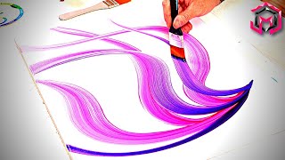 ALL THE PURPLES! ASMR Acrylic Painting and Fluid Art Therapy for Healing