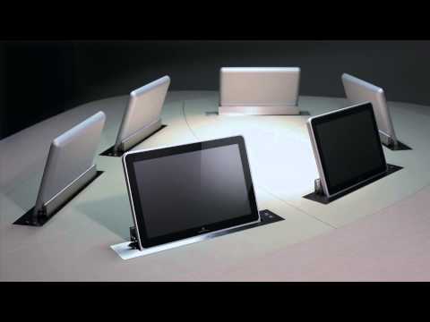 ARTHUR HOLM Dynamic X2 retractable monitors for furniture integration