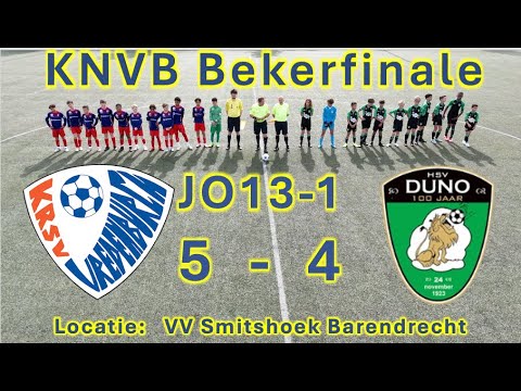 JO13-1 KNVB Bekerfinale bij Sportpark Smitshoek Barendrecht tegen VV Duno