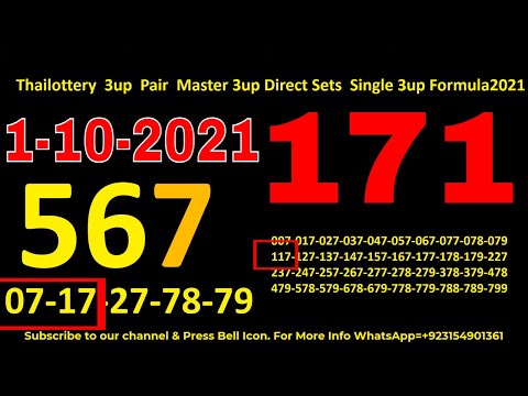 1-10-2021 Thailottery  3up  Pair  Master 3up Direct Sets  Single 3up Formula2021 | #Thailottery