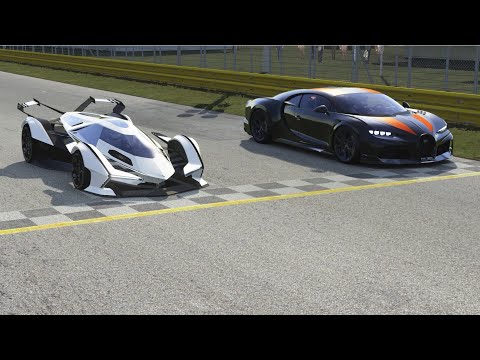 Lamborghini V12 Vision GT vs Bugatti Chiron Super Sport 300+ at Monza Full Course