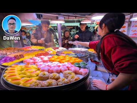 Huge Food Market in China! 30 Mins of Liuzhou Street Food: Rainbow Dumplings & So Much More