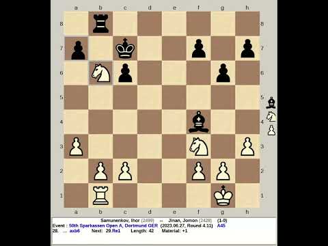 Samunenkov, Ihor vs Jinan, Jomon | 50th Sparkassen Chess Open A 2023, Dortmund GER