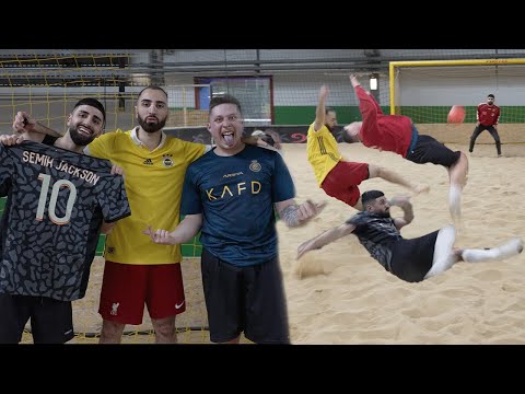BEACH FUßBALL CHALLENGE in REAL LIFE mit OMED | Jordan & Semih