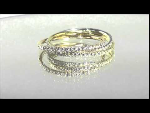 Diamond Russian Wedding Band Ring in Yellow, Rose and White Gold