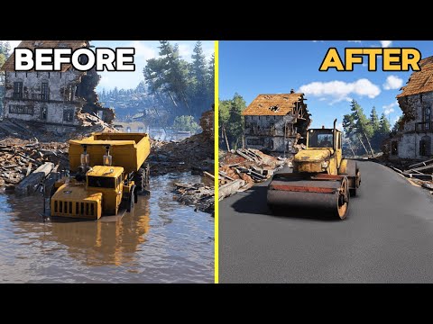 Roadcraft - Building a Road Through a Destroyed Village (4K)