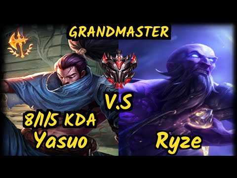 Sertuss (YASUO) vs RYZE - 8/1/5 KDA TOP GAMEPLAY - EUW Ranked GRANDMASTER