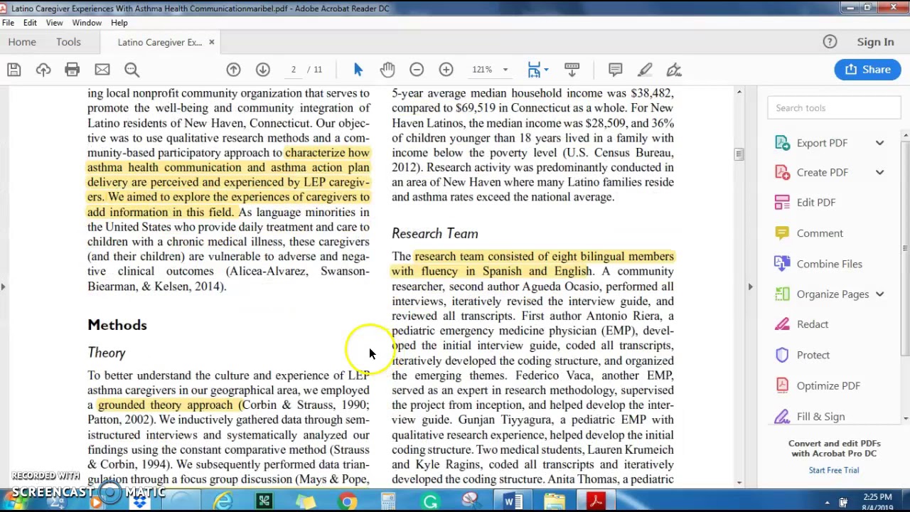 Contsruction of Evaluation/Evidence Table using a QAUL Study