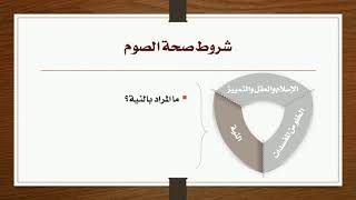 09 - شروط صحة الصوم، وتفصيل أحكام النية image