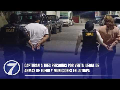 Capturan a tres personas por venta ilegal de armas de fuego y municiones en Jutiapa