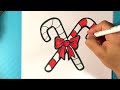 EASY How to Draw CHRISTMAS CANDYCANES