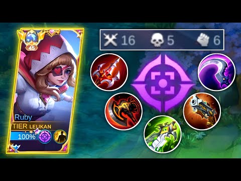 RUBY 16 KILLS! FULL DAMAGE ITEM BUILD!🔥RUBY BEST BUILD 2023