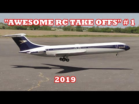 "AWESOME RC TAKE OFFS" LMA LEVIATHANS - VULCAN VICTOR VALIANT LIGHTNING FOKKER 70 CONNIE # 1 - 2019
