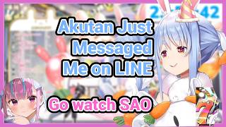 Pekora Got a Message from Aqua About SAO!!! But Then....