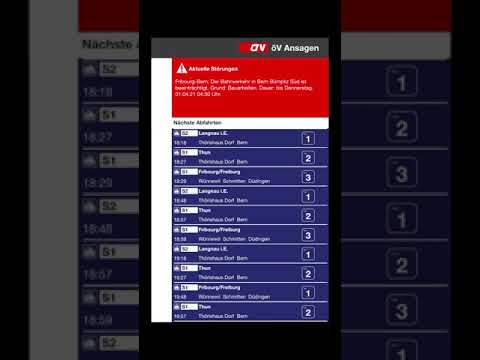 SBB Terminal Ansagen - Flamatt (Einschränkung Bern–Fribourg/Freiburg)