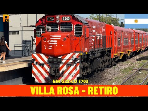 Cab Ride Villa Rosa - Retiro (Belgrano Norte Railway line - Argentina) train driver's view 4K