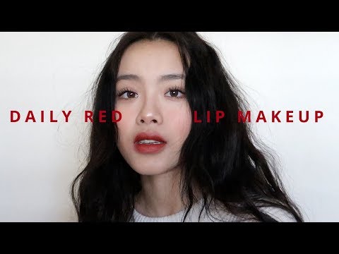 DAILY RED LIP MAKEUP (with subs) | hyulari