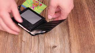 Невеликий фактурний чоловічий гаманець із натуральної шкіри з тисненням Canpellini 21748 чорний