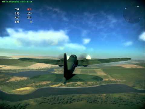 Flight school. Take-off & landing. He-111 H-3. fuel 100%