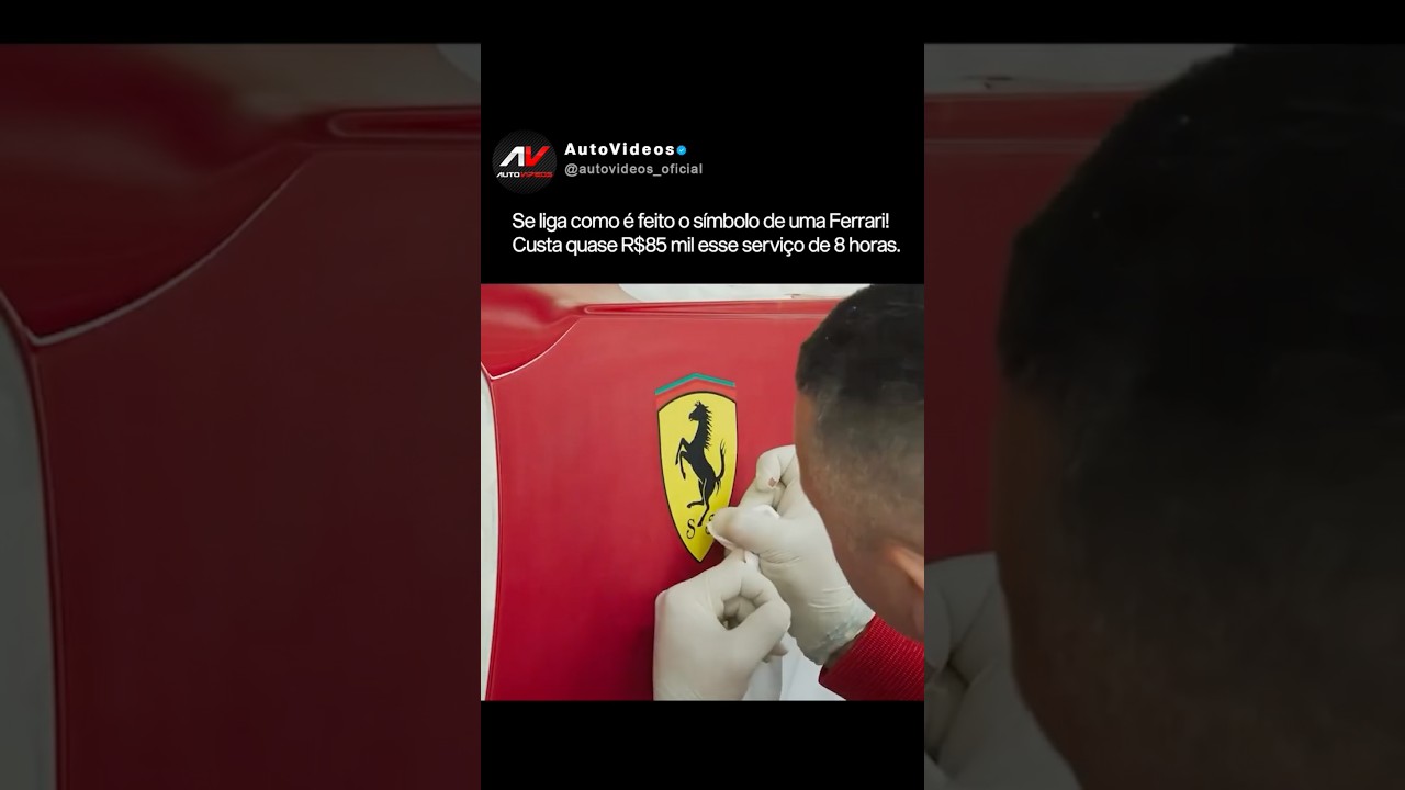Se liga como é feito o símbolo da Ferrari! Custa R$85 MIL esse serviço de 8 horas.