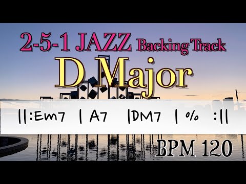 D major 2 5 1 Jazz Backing Track - Mid Swing style