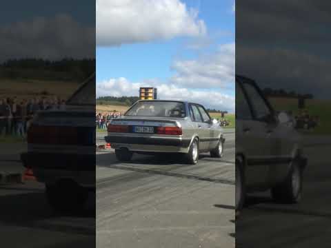 Marcos VIERTELMEILE-REKORDLAUF im Audi 80 5 Zylinder 20V TURBO! 😱🤯 #shorts