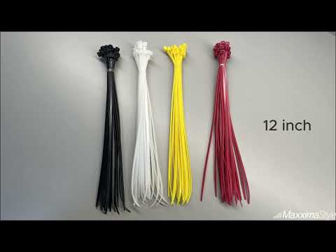 Nylon Cable Ties Assortment Pack, Heavy Duty Multipurpose, Cable Zip Ties in Bulk, 350 Units