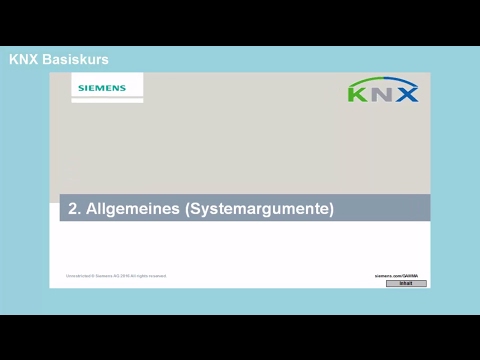 Siemens KNX Basiskurs Kapitel 2 - Systemargumente