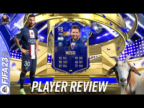 THE GOAT🐐! 98 TOTY MESSI PLAYER REVIEW - FIFA 23 ULTIMATE TEAM