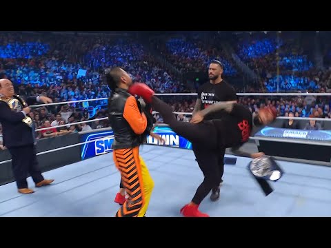 The Usos Superkick Shinsuke Nakamura on SmackDown (Apr. 8, 2022)